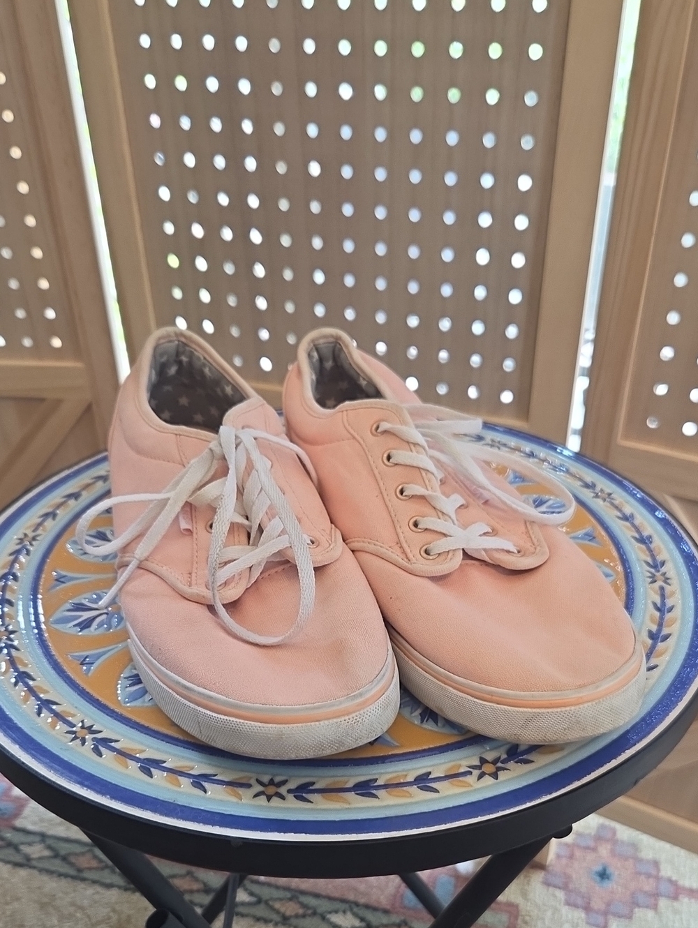 VANS Casual Lace-Up Sneakers in Light Pink